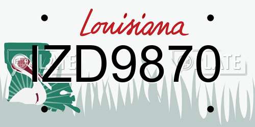 IZD9870 Louisiana License Plate
