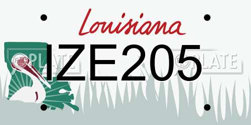 IZE205 Louisiana License Plate