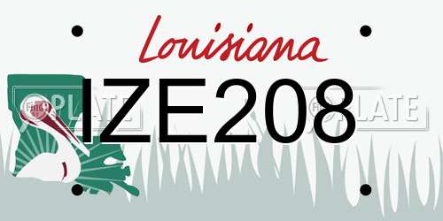 IZE208 Louisiana License Plate