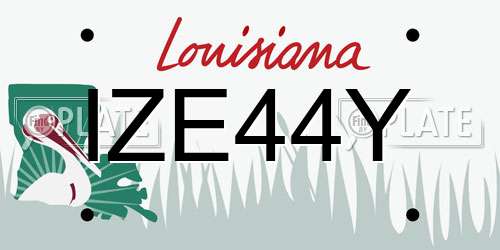 IZE44Y Louisiana License Plate