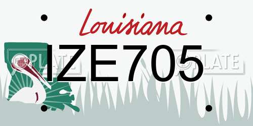 IZE705 Louisiana License Plate