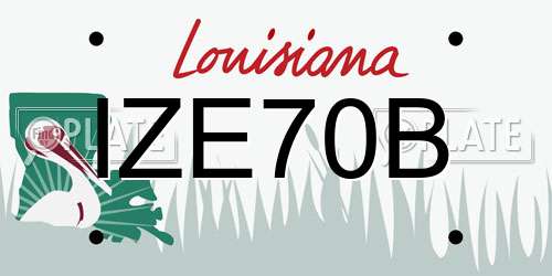 IZE70B Louisiana License Plate