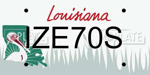 IZE70S Louisiana License Plate