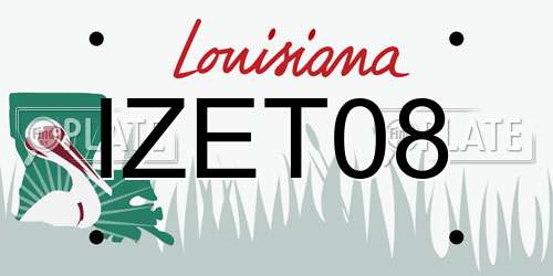IZET08 Louisiana License Plate