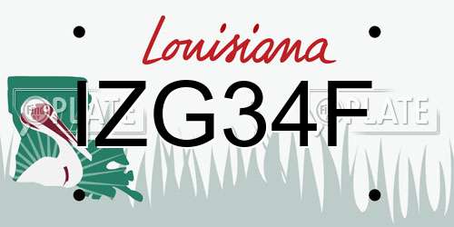 IZG34F Louisiana License Plate