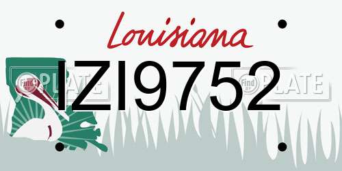IZI9752 Louisiana License Plate