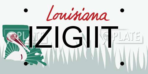 IZIGIIT Louisiana License Plate