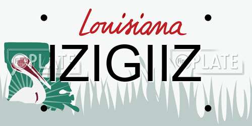 IZIGIIZ Louisiana License Plate
