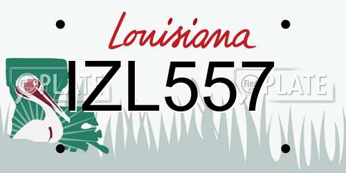 IZL557 Louisiana License Plate