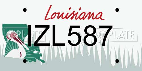 IZL587 Louisiana License Plate