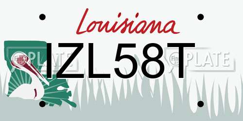 IZL58T Louisiana License Plate