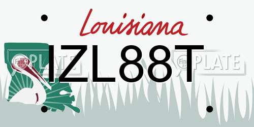 IZL88T Louisiana License Plate