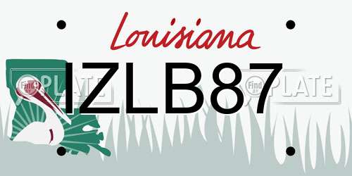 IZLB87 Louisiana License Plate