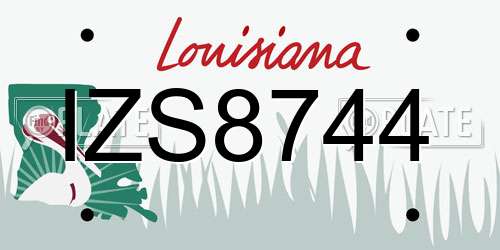 IZS8744 Louisiana License Plate