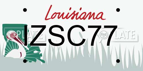 IZSC77 Louisiana License Plate
