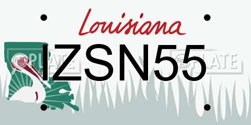 IZSN55 Louisiana License Plate
