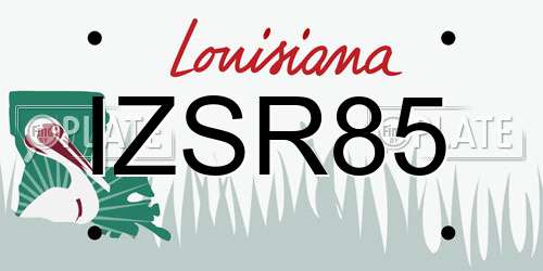 IZSR85 Louisiana License Plate