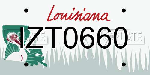 IZT0660 Louisiana License Plate