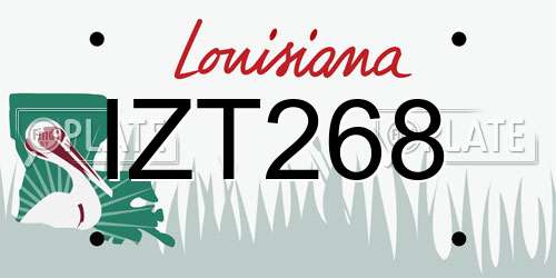 IZT268 Louisiana License Plate