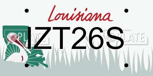IZT26S Louisiana License Plate