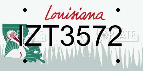 IZT3572 Louisiana License Plate
