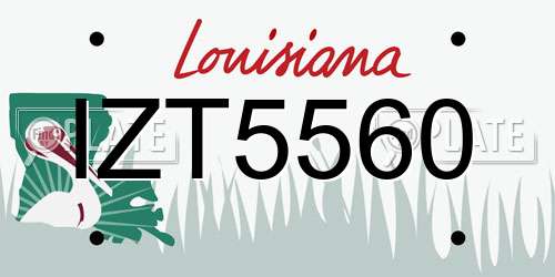IZT5560 Louisiana License Plate
