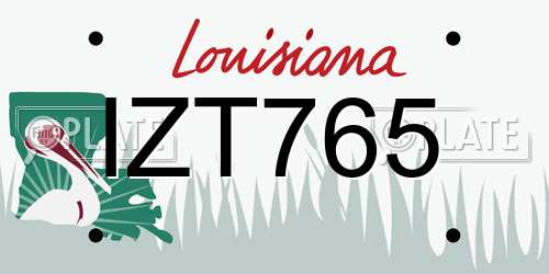 IZT765 Louisiana License Plate
