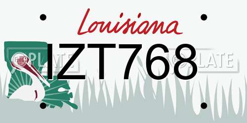 IZT768 Louisiana License Plate