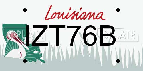 IZT76B Louisiana License Plate