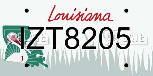 IZT8205 Louisiana License Plate
