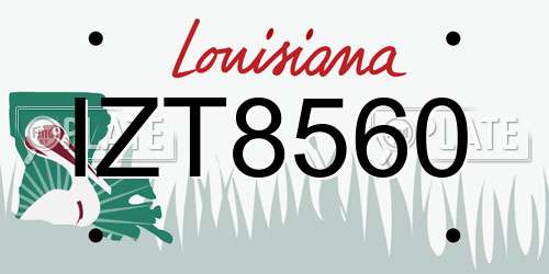 IZT8560 Louisiana License Plate