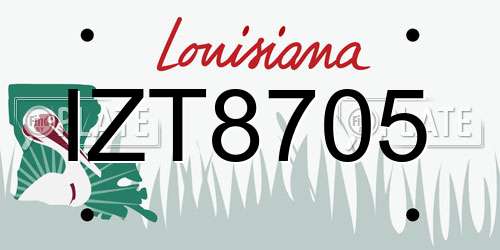 IZT8705 Louisiana License Plate