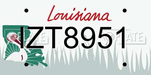 IZT8951 Louisiana License Plate