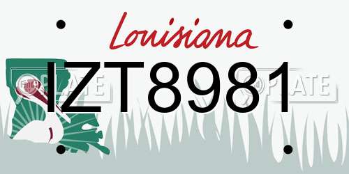IZT8981 Louisiana License Plate