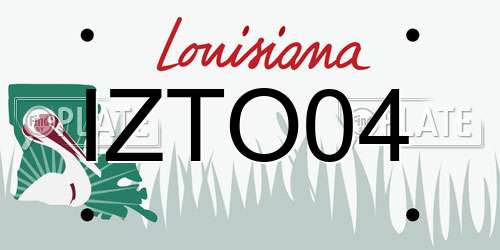 IZTO04 Louisiana License Plate