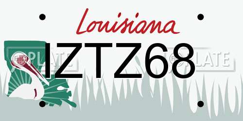 IZTZ68 Louisiana License Plate