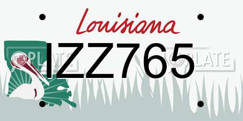IZZ765 Louisiana License Plate
