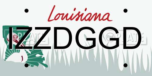 IZZDGGD Louisiana License Plate