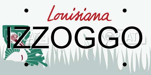 IZZOGGO Louisiana License Plate