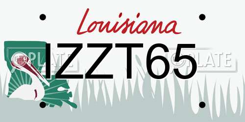 IZZT65 Louisiana License Plate