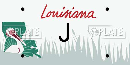 J Louisiana License Plate