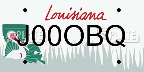 J00OBQ Louisiana License Plate