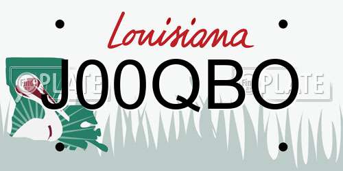 J00QBO Louisiana License Plate