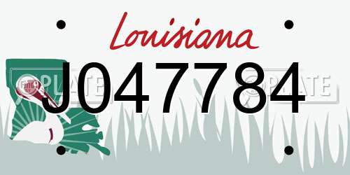 J047784 Louisiana License Plate