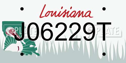 J06229T Louisiana License Plate
