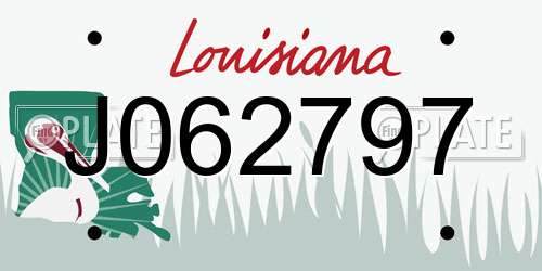 J062797 Louisiana License Plate