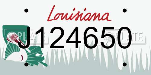 J124650 Louisiana License Plate