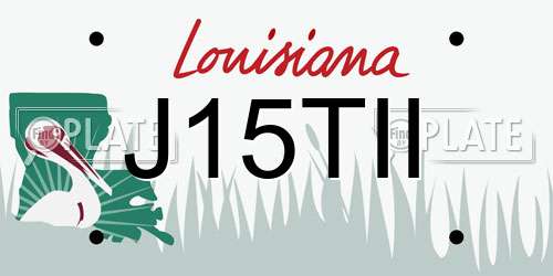 J15TII Louisiana License Plate
