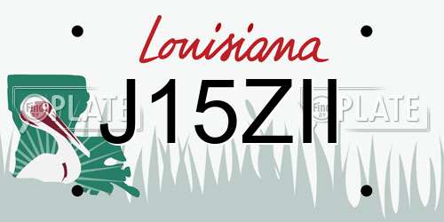 J15ZII Louisiana License Plate