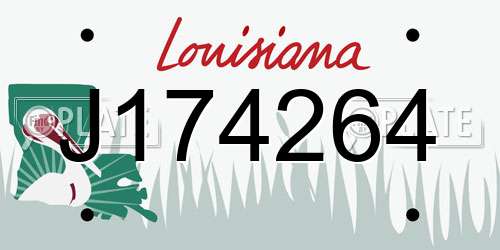 J174264 Louisiana License Plate